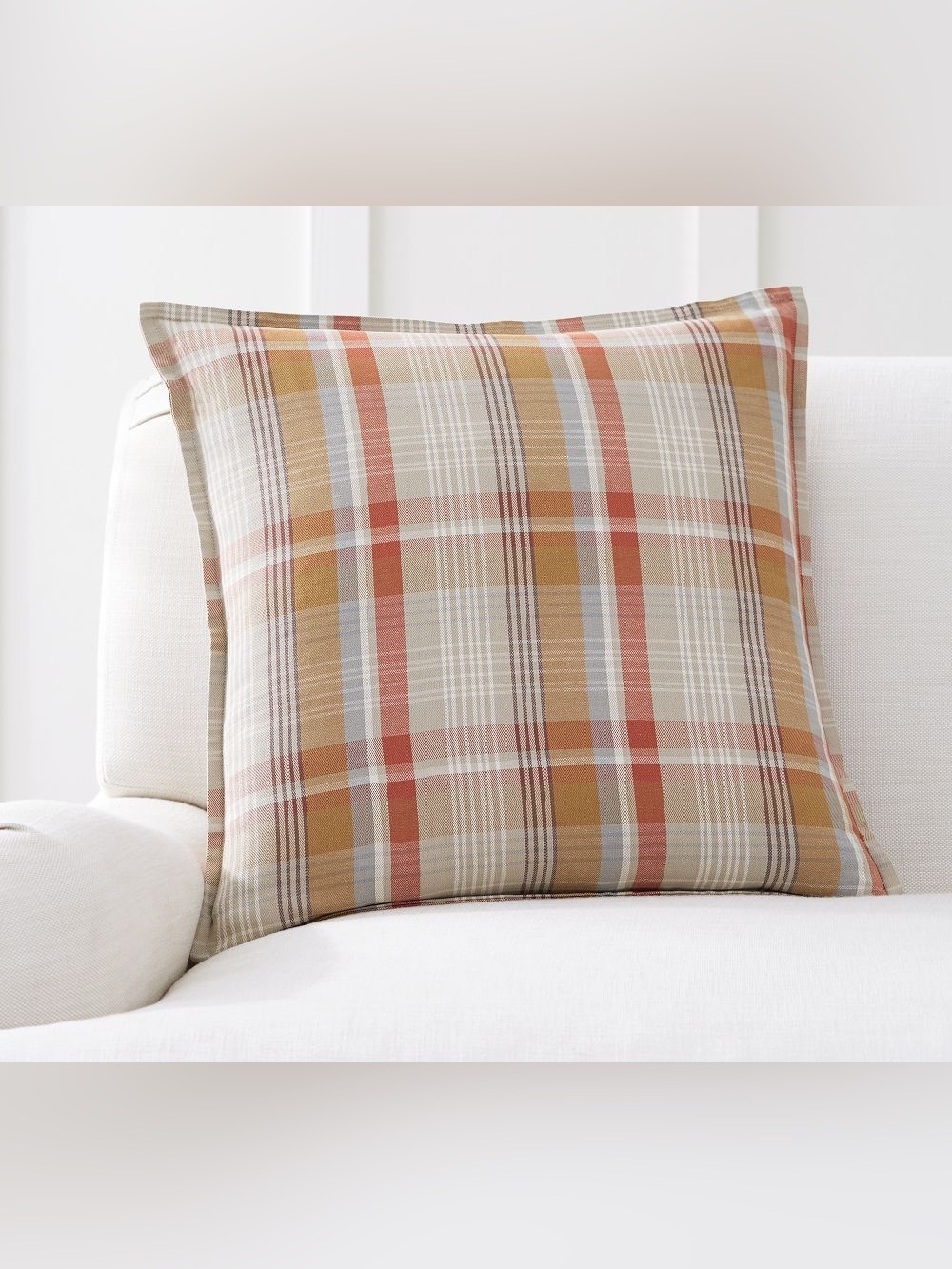 Potterybarn Pumpkin Plaid pillow cover